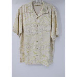 Tommy bahama hawaiian shirt men's‎ M Silk Koi fish print short sleeve embossed